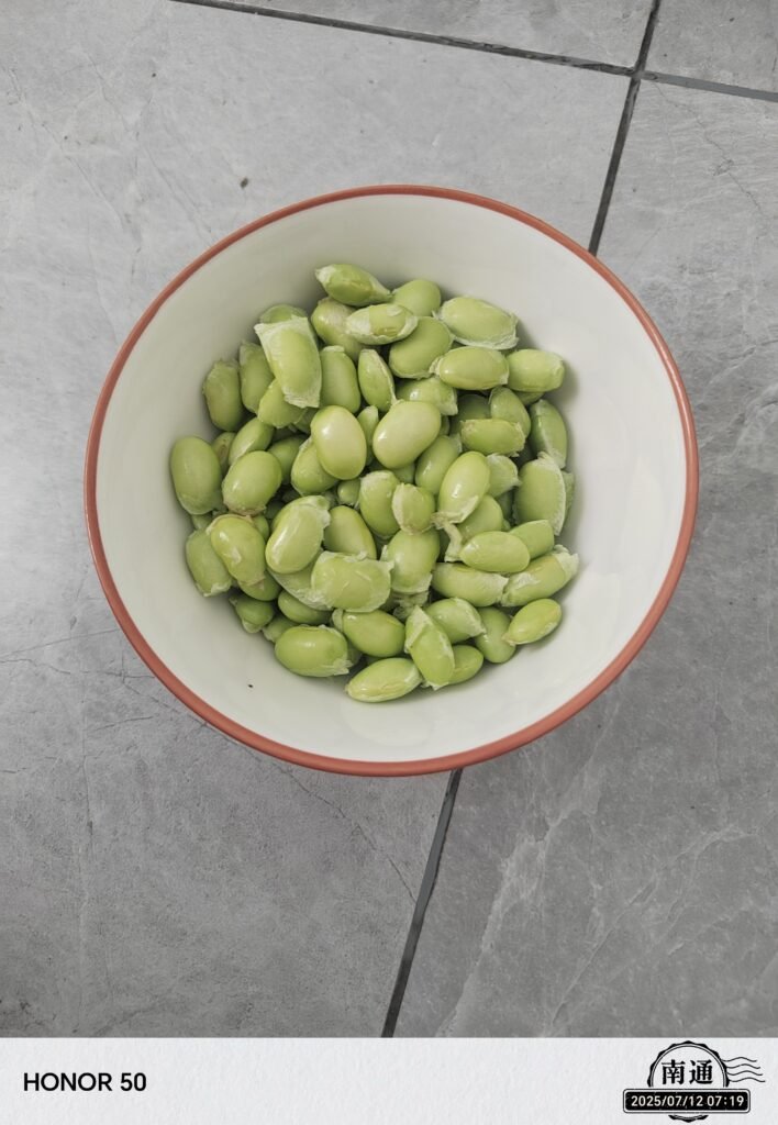 Stir-Fried Edamame with Pickled Cucumber